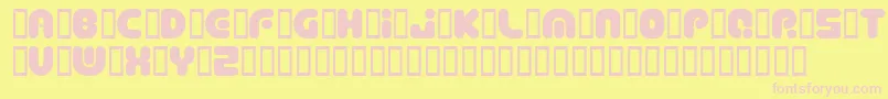 DepthChargeSemiphat-fontti – vaaleanpunaiset fontit keltaisella taustalla