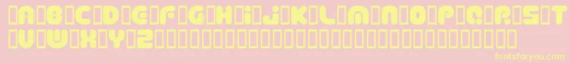 Fonte DepthChargeSemiphat – fontes amarelas em um fundo rosa