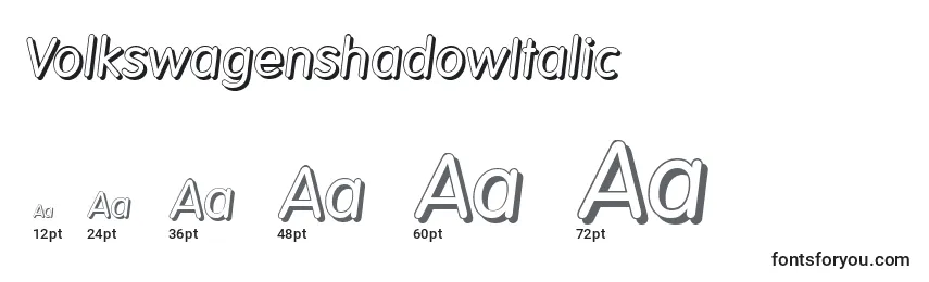 VolkswagenshadowItalic Font Sizes