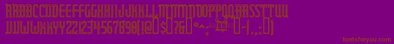 フォントRubaiyatengraved – 紫色の背景に茶色のフォント