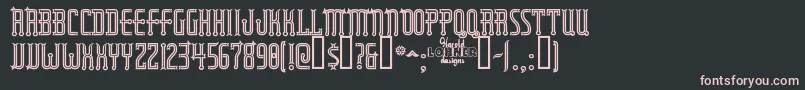 Rubaiyatengraved-Schriftart – Rosa Schriften auf schwarzem Hintergrund