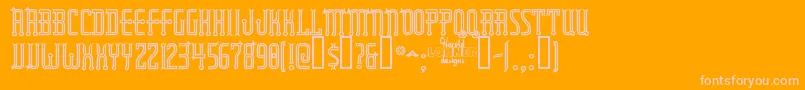 Rubaiyatengraved-fontti – vaaleanpunaiset fontit oranssilla taustalla
