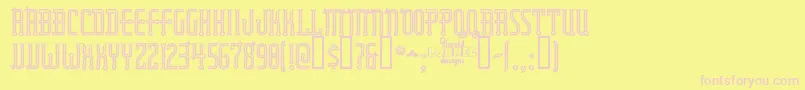 フォントRubaiyatengraved – ピンクのフォント、黄色の背景