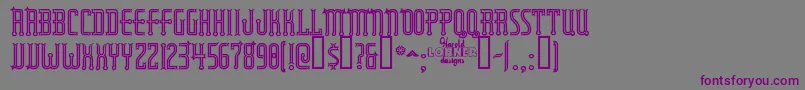 フォントRubaiyatengraved – 紫色のフォント、灰色の背景