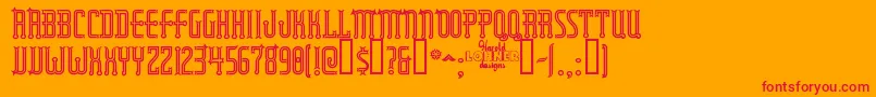 Rubaiyatengraved Font – Red Fonts on Orange Background
