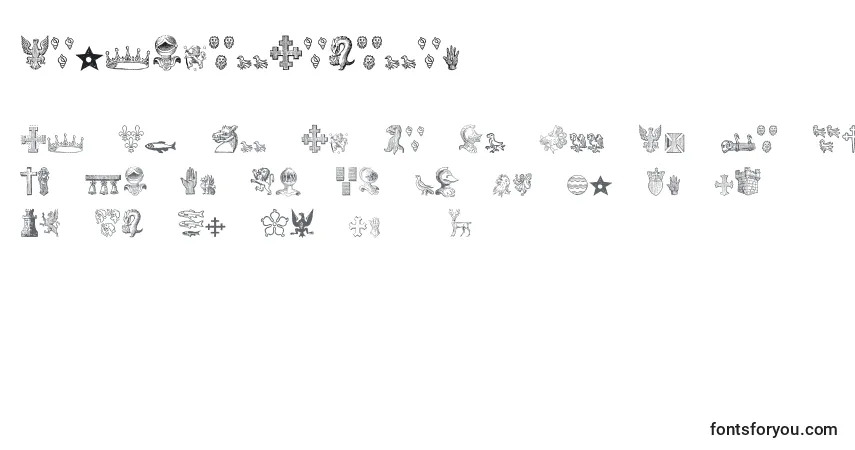 Czcionka HeraldicDevices – alfabet, cyfry, specjalne znaki