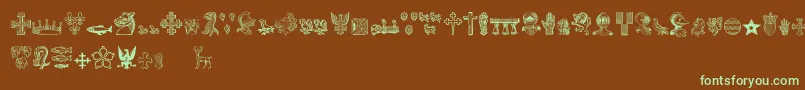 HeraldicDevices Font – Green Fonts on Brown Background