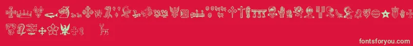 HeraldicDevices Font – Green Fonts on Red Background