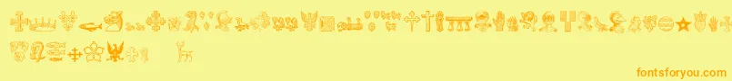 HeraldicDevices Font – Orange Fonts on Yellow Background