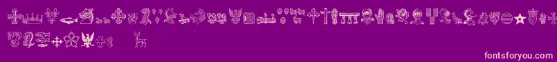 HeraldicDevices Font – Pink Fonts on Purple Background