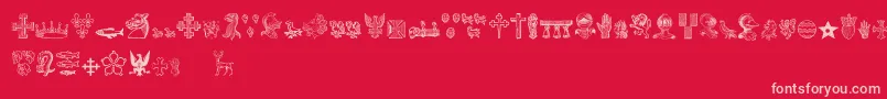 HeraldicDevices Font – Pink Fonts on Red Background