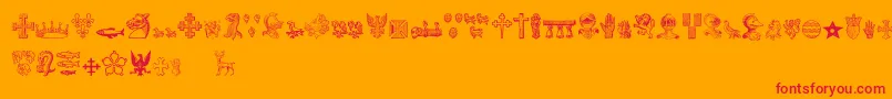 Fonte HeraldicDevices – fontes vermelhas em um fundo laranja
