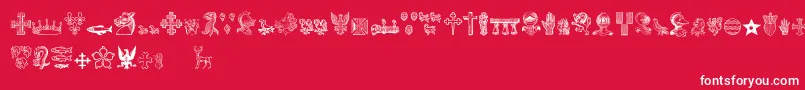 Шрифт HeraldicDevices – белые шрифты на красном фоне