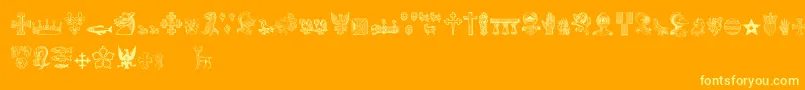 HeraldicDevices Font – Yellow Fonts on Orange Background