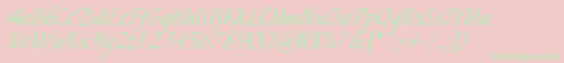 Adventurec Font – Green Fonts on Pink Background