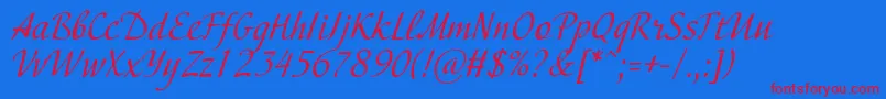 Adventurec Font – Red Fonts on Blue Background