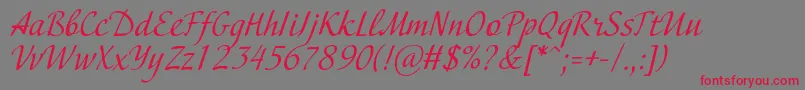 Adventurec Font – Red Fonts on Gray Background