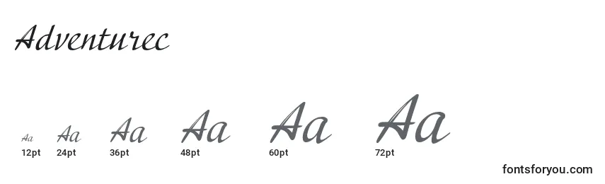 Adventurec Font Sizes