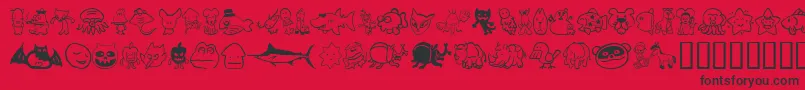 Sakabeanimal02 Font – Black Fonts on Red Background