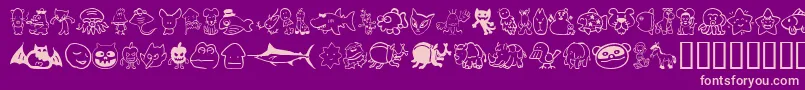 Sakabeanimal02 Font – Pink Fonts on Purple Background