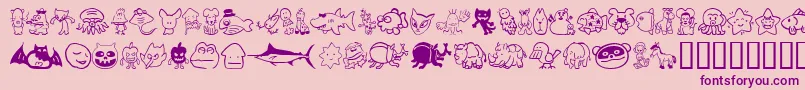 Sakabeanimal02 Font – Purple Fonts on Pink Background