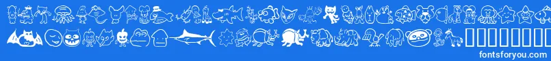 Sakabeanimal02 Font – White Fonts on Blue Background