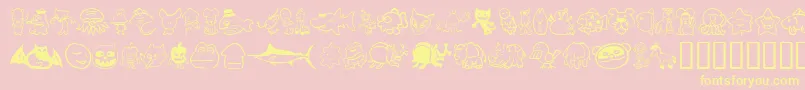 Sakabeanimal02 Font – Yellow Fonts on Pink Background