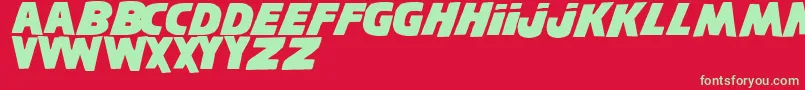 ShiningNfiDemo-Schriftart – Grüne Schriften auf rotem Hintergrund