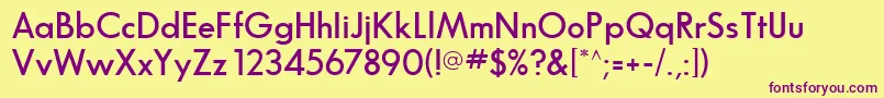 GlasnostdemiboldRegular Font – Purple Fonts on Yellow Background