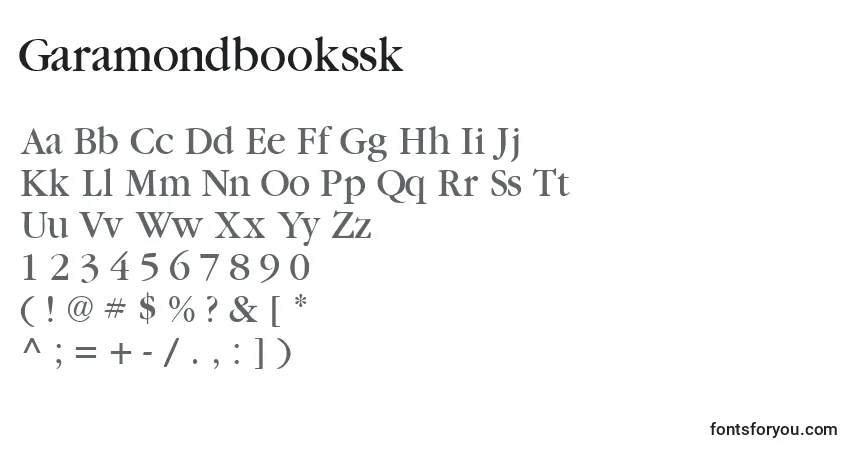 A fonte Garamondbookssk – alfabeto, números, caracteres especiais