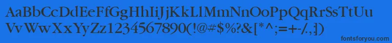 Garamondbookssk-fontti – mustat fontit sinisellä taustalla
