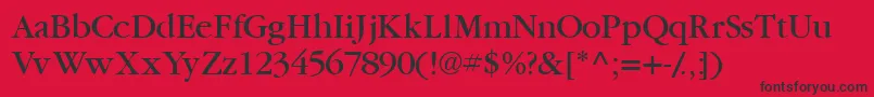 Fonte Garamondbookssk – fontes pretas em um fundo vermelho