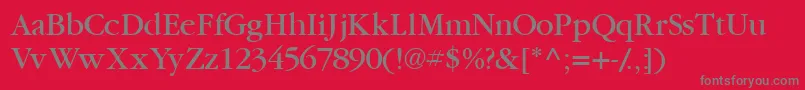フォントGaramondbookssk – 赤い背景に灰色の文字