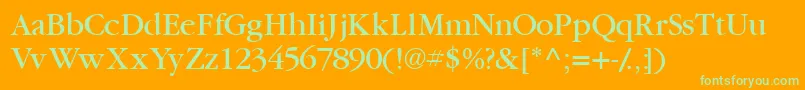 Garamondbookssk Font – Green Fonts on Orange Background