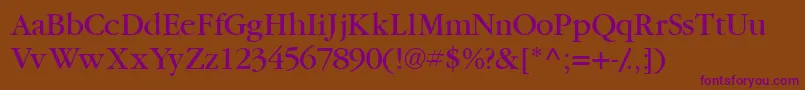 Garamondbookssk Font – Purple Fonts on Brown Background