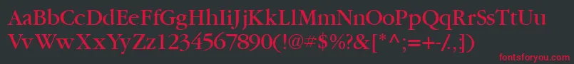 Garamondbookssk Font – Red Fonts on Black Background