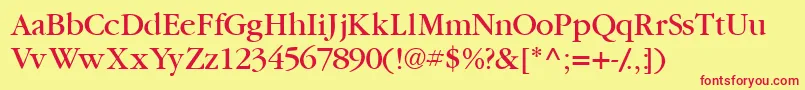 More about Garamondbookssk Font Garamondbookssk Font – Red Fonts on Yellow Background