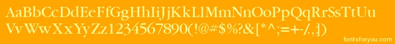 Garamondbookssk Font – Yellow Fonts on Orange Background