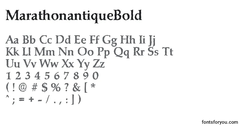 Czcionka MarathonantiqueBold – alfabet, cyfry, specjalne znaki
