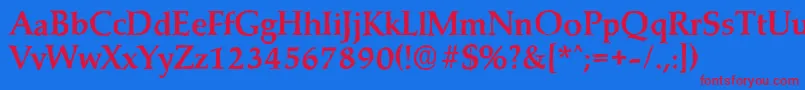 MarathonantiqueBold-Schriftart – Rote Schriften auf blauem Hintergrund