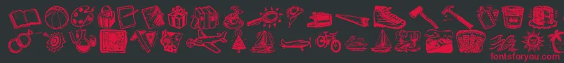 Organics Font – Red Fonts on Black Background