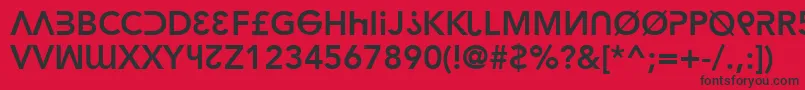 HackerArgot-Schriftart – Schwarze Schriften auf rotem Hintergrund