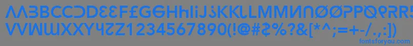 フォントHackerArgot – 灰色の背景に青い文字