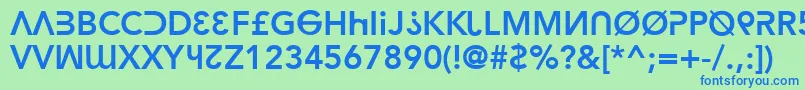 HackerArgot-Schriftart – Blaue Schriften auf grünem Hintergrund