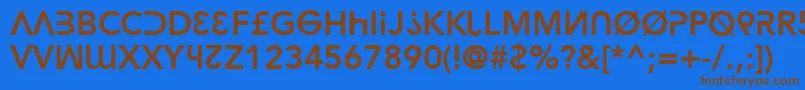 HackerArgot Font – Brown Fonts on Blue Background