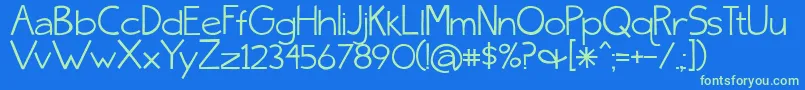 SkinnyJeansSolid Font – Green Fonts on Blue Background