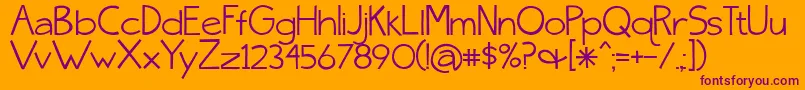 SkinnyJeansSolid Font – Purple Fonts on Orange Background