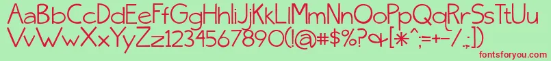 SkinnyJeansSolid Font – Red Fonts on Green Background