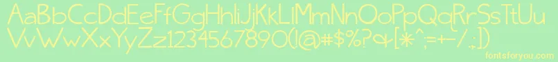 SkinnyJeansSolid Font – Yellow Fonts on Green Background