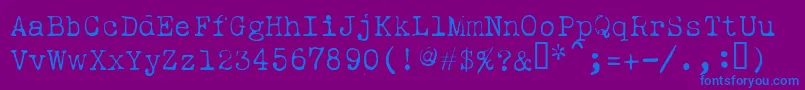 フォントLeicesterLight – 紫色の背景に青い文字